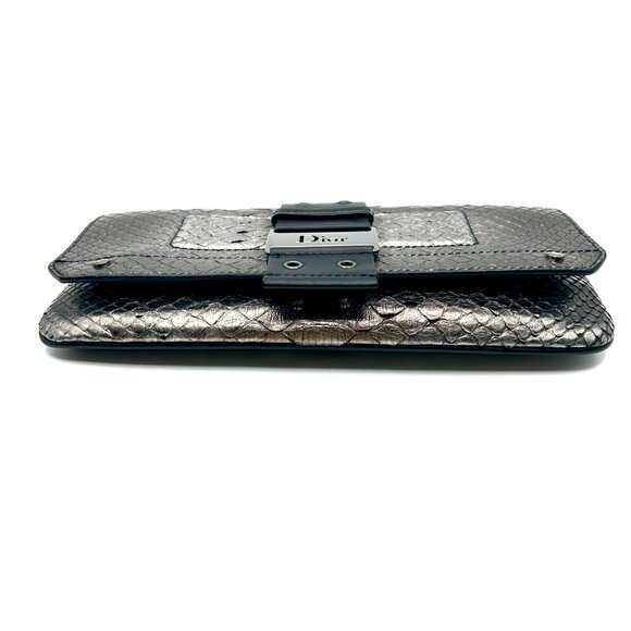 Christian Dior Street Chic Metallic Snakeskin Clutch - Picture 4 of 12